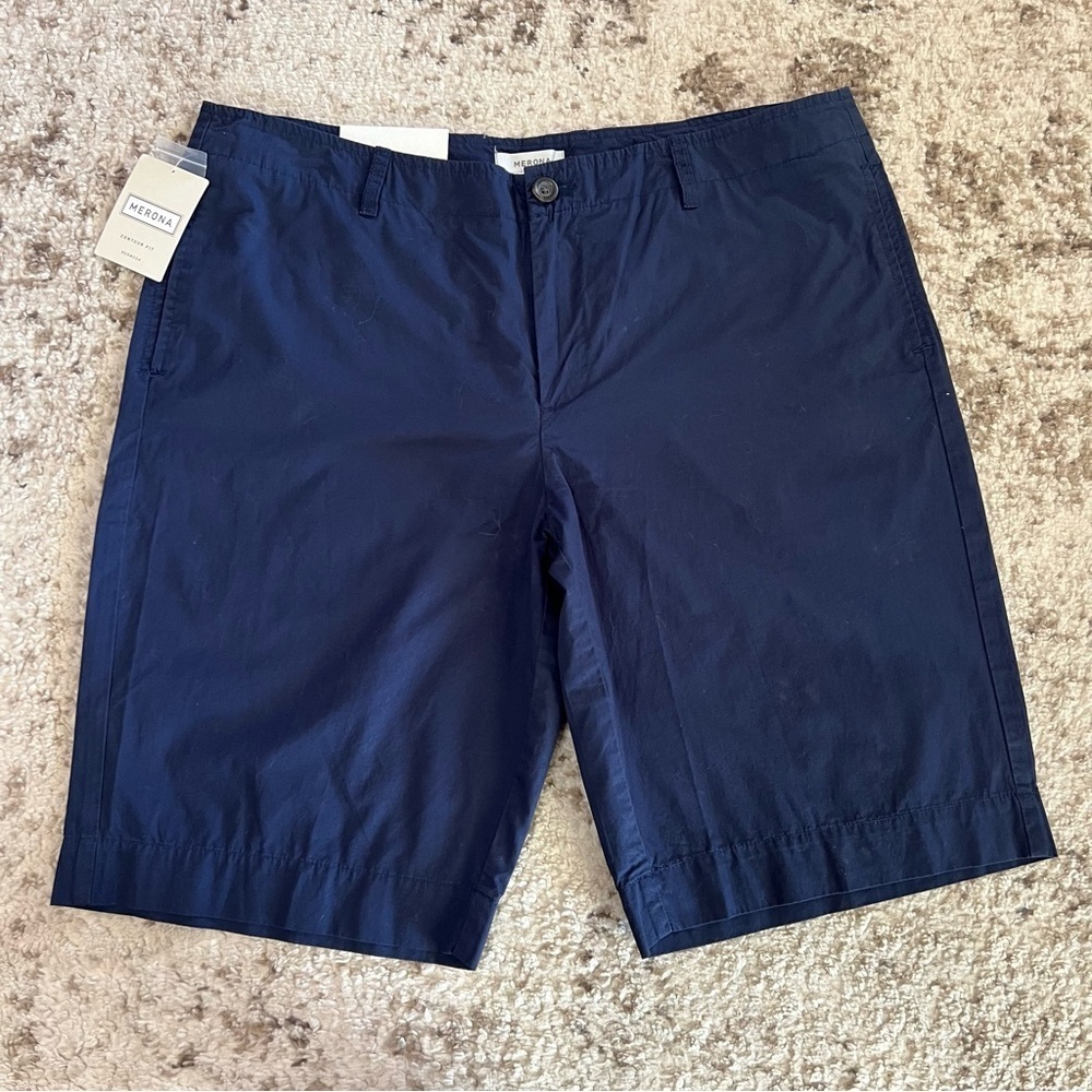 NWT Merona Contour Fit Navy Blue Bermuda Shorts size 18